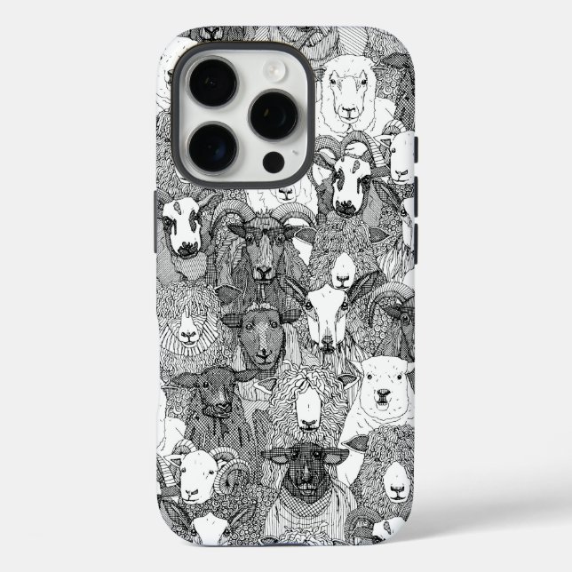 just sheep black white Case-Mate iPhone case (Back)