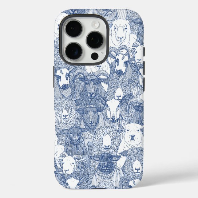 just sheep classic blue white Case-Mate iPhone case (Back)