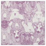 just sheep purple white fabric
