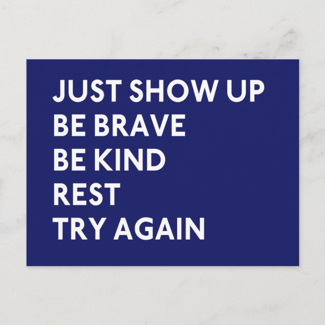 Just Show Up Momastery Postcard (Front)