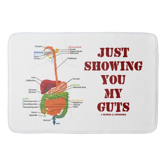 Just Showing You My Guts Digestive System Humor Bath Mat