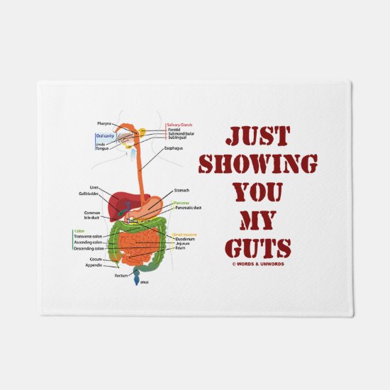Just Showing You My Guts Digestive System Humor Doormat