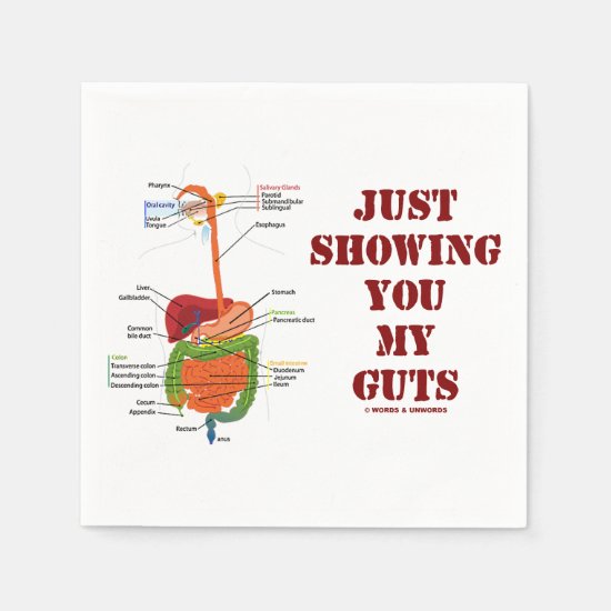 Just Showing You My Guts (Digestive System Humor) Paper Napkin