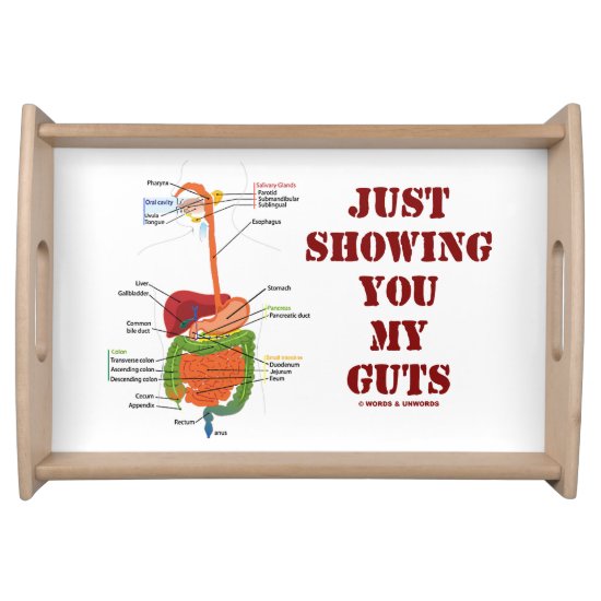 Just Showing You My Guts Digestive System Humor Serving Tray