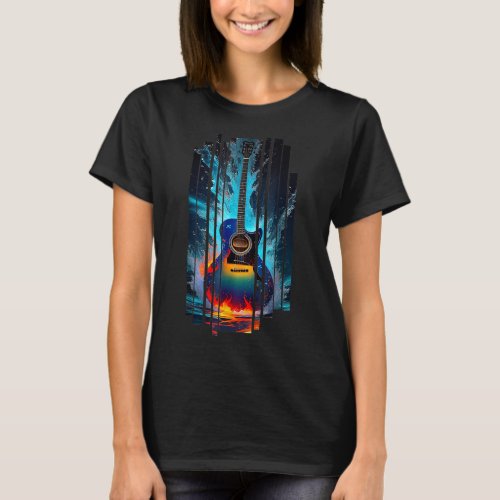 Just Shred Mens Guitar Music Ocean Graphic T_Shirt