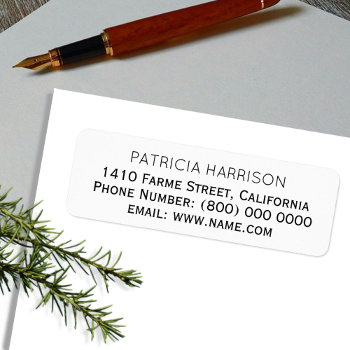 Just Simple & Clean Address Information Label by mixedworld at Zazzle