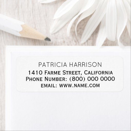 Just Simple & Clean Address Information Label | Zazzle