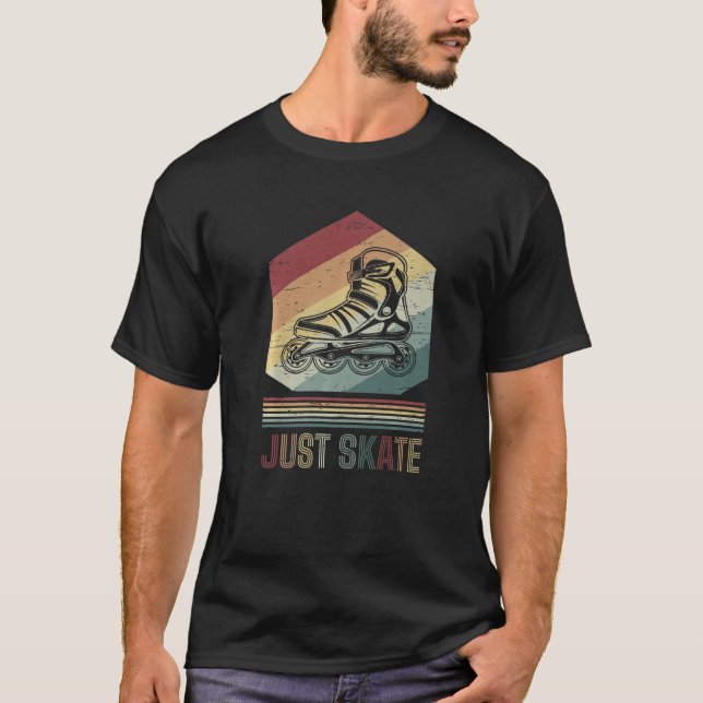 Just Skate Roll Shoe Wheel Boots T-Shirt (Front)