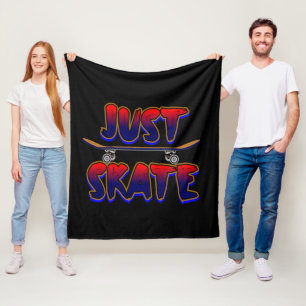 Just Skate Skateboard Red Blue Skateboarder Fleece Blanket
