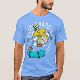 Just Skate skull and skateboarding T-Shirt