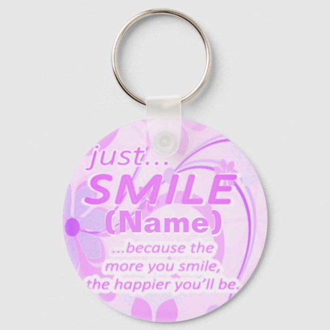 Just Smile Add a Name Keychain (Front)