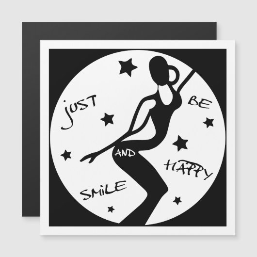 Just Smile And Be Happy, Funny Stick woman (Front/Back)