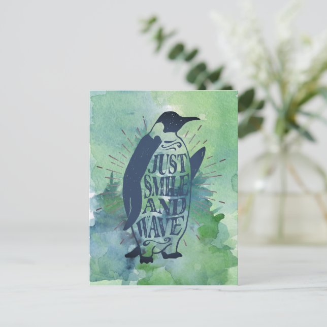 Just smile and wave  postcard (Standing Front)