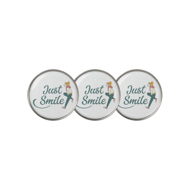 Just Smile Golf Ball Marker (3 Up)