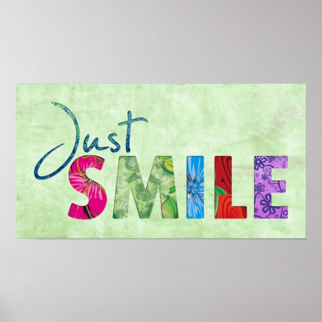 Just Smile Happy Quote 01 Poster (Front)
