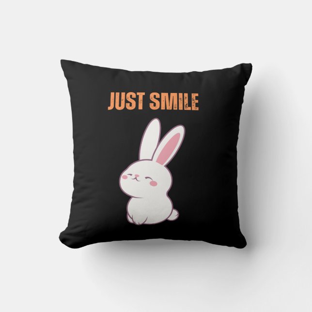 Just Smile–Inspirational Decorative Throw Pillowo Throw Pillow (Front)