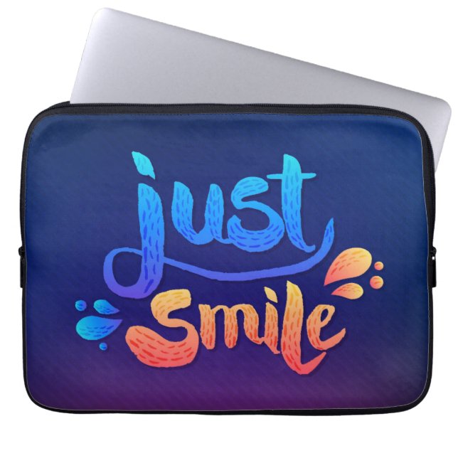 Just Smile Laptop Sleeve (Front)