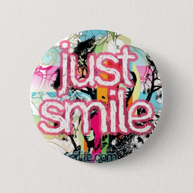 just smile pinback button (Front)