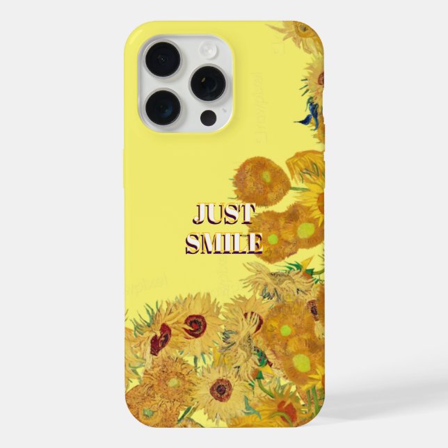 Just smile Van Gogh sunflower Phone Case (Back)