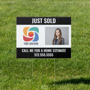 Just Sold Custom Real Estate Company Logo Yard Sign