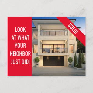 Just Sold - Fun Postcard - Red