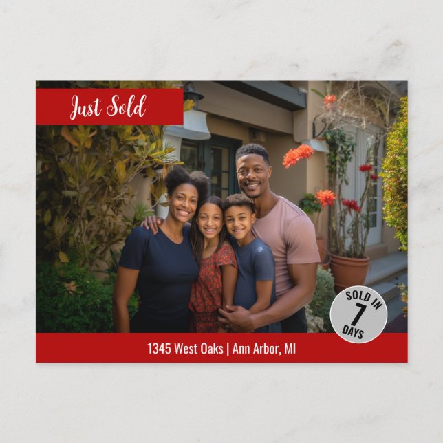 Just Sold Neighborhood Real Estate Marketing Postcard (Front)