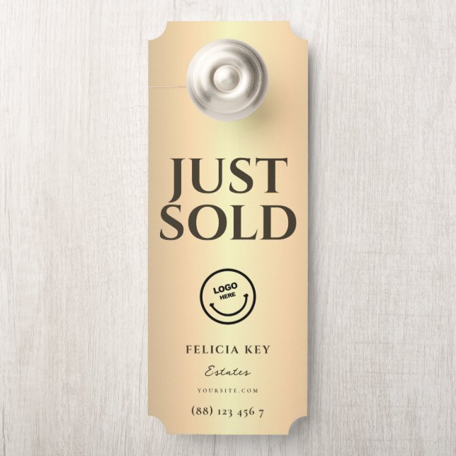 JUST SOLD Real Estate Agent QR Front Door Hanger (On Knob)