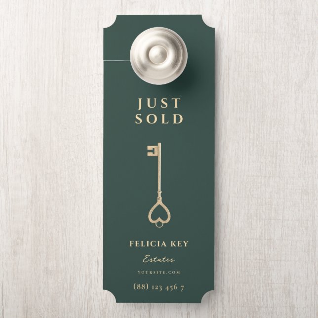 JUST SOLD Real Estate Agent QR Front Door Hanger (On Knob)