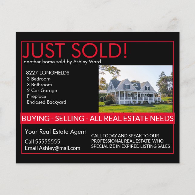Just Sold Real Estate Flyer Mailer marketing  (Front)