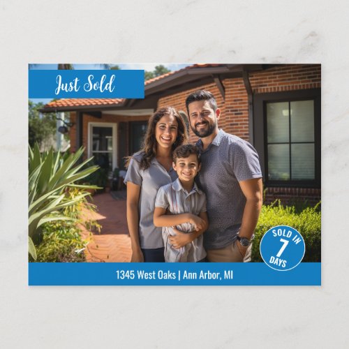 Just Sold Real Estate Marketing Photo Postcard