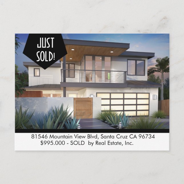 JUST SOLD  Real Estate postcard (Front)