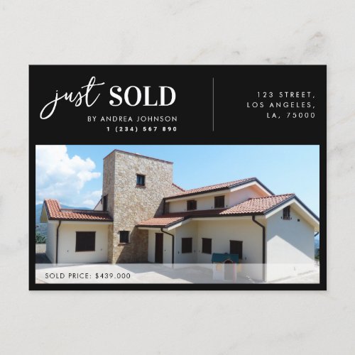 Just Sold Real Estate Property Realtor Marketing Postcard
