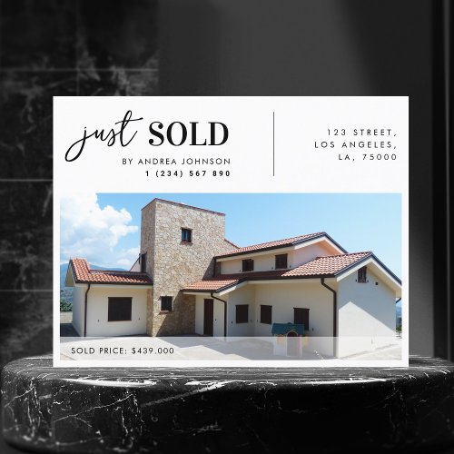 Just Sold Real Estate Property Realtor Marketing Postcard