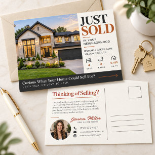 Just Sold Real Estate Realtor Marketing Postcard