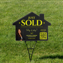 Just Sold Realtor QR Branding Yellow Black Yard