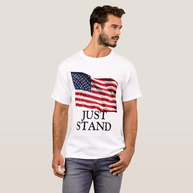 Just Stand, American Flag T-Shirt (Front Full)