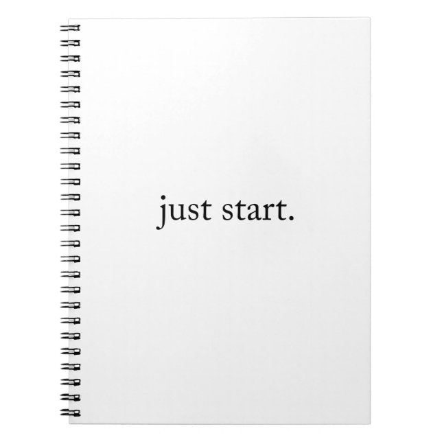 Just Start Inspiring Quote Spiral Photo Notebook (Front)