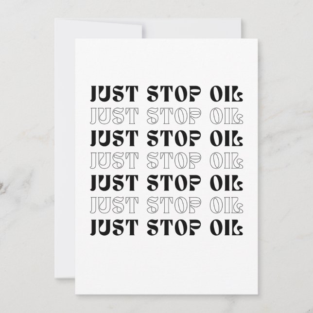 Just Stop Oil Invitation (Front)