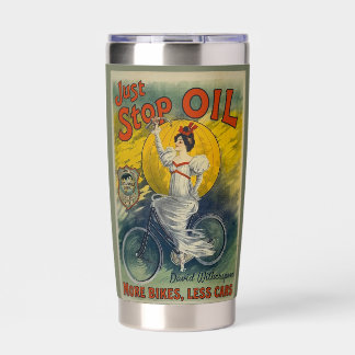 Just Stop Oil Mug More Bikes Less Cars Activist Insulated Tumbler