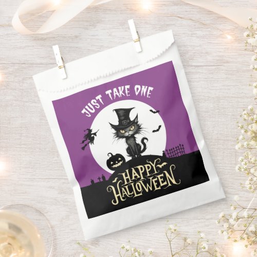 Just take one halloween black cat candy loot bags