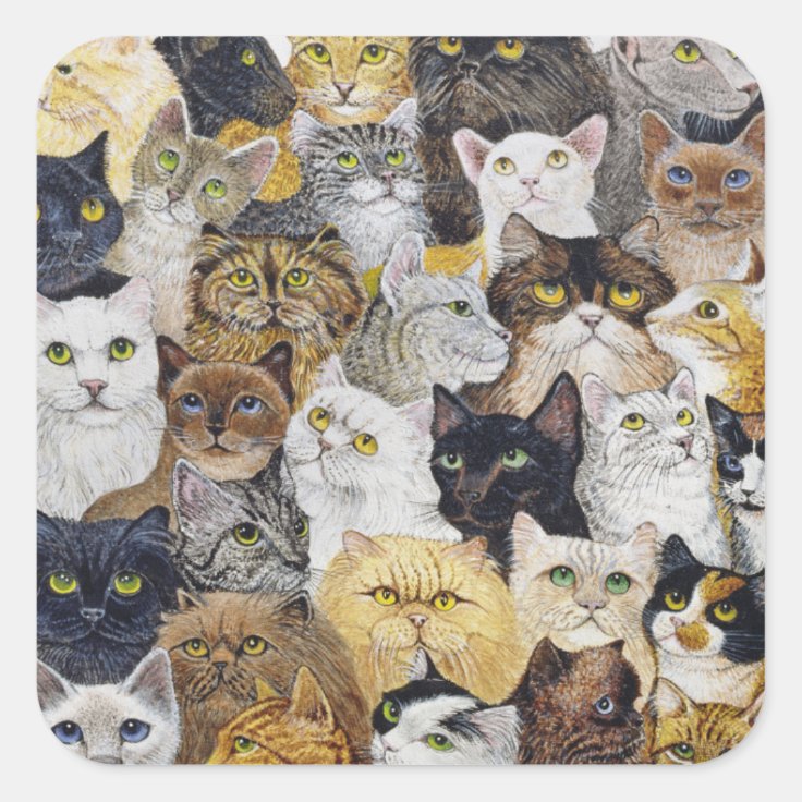 Just the Cat's Whisker Square Sticker | Zazzle