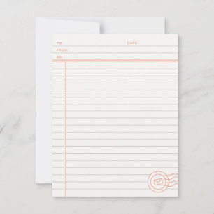 Just the Facts Stationery - Tangerine Note Card