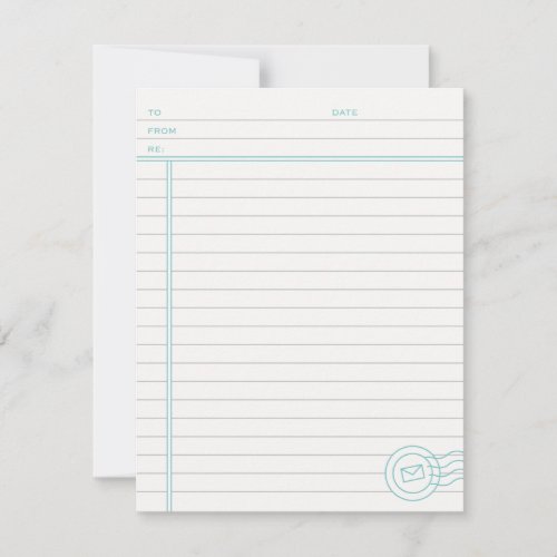 Just the Facts Stationery - Turquoise Announcement