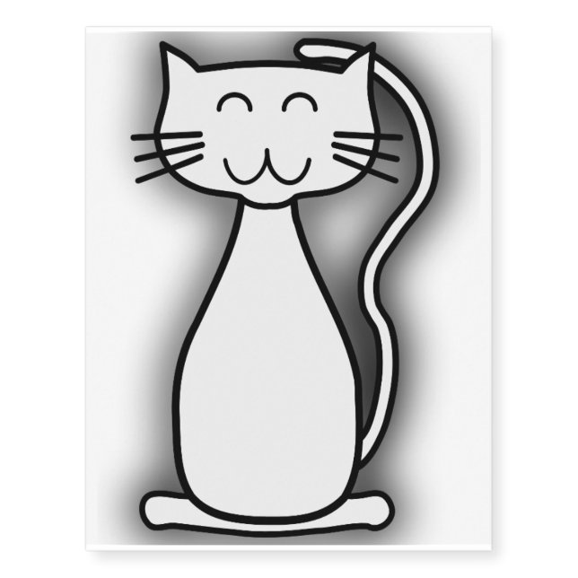Just The Smiling Cat Temporary Tattoos (Front)