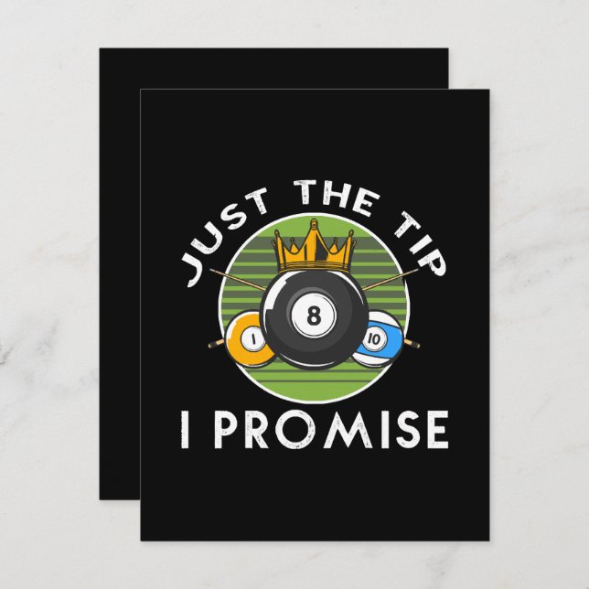 Just The Tip I Promise Billiards Holiday Card (Front/Back)