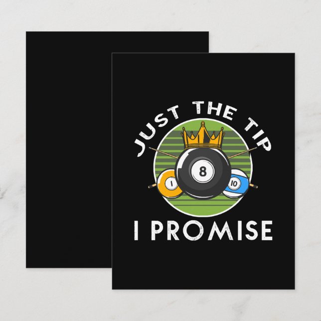 Just The Tip I Promise Billiards Note Card (Front/Back)