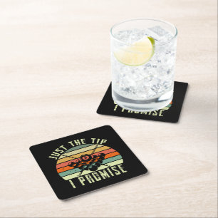 Just The Tip I Promise Billiards Square Paper Coaster