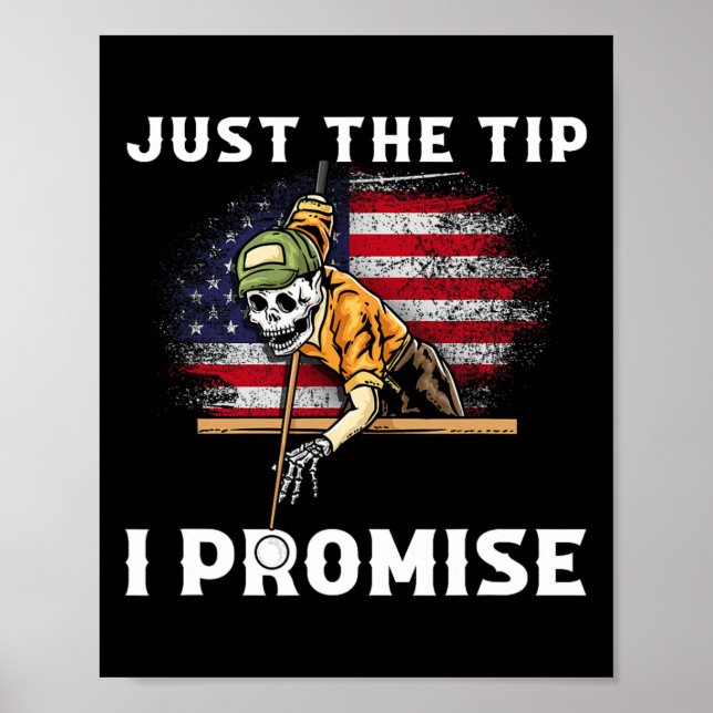 Just The Tip I Promise I Funny Pool Billiards Play Poster (Front)