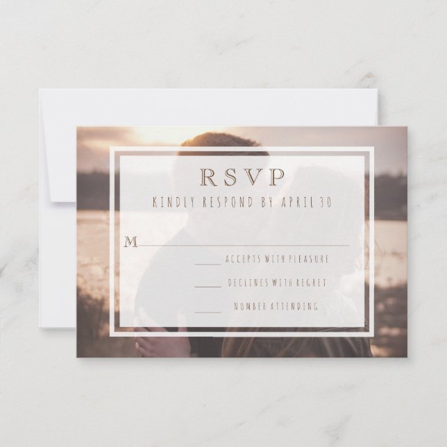 Just the Two of Us Modern Wedding Destination RSVP Card (Front)