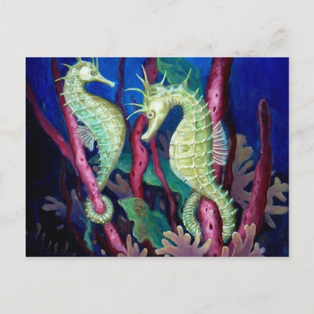 Just The Two Of Us - Seahorse Art Postcard (Front)